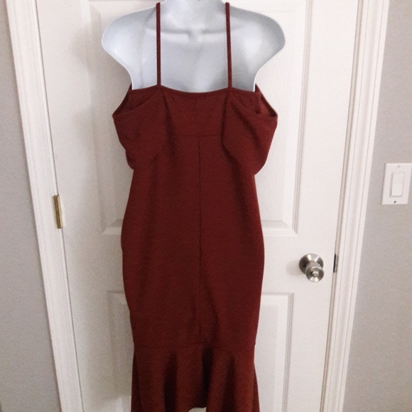 Boohoo maternity red orange dress size 6 - Picture 6 of 8